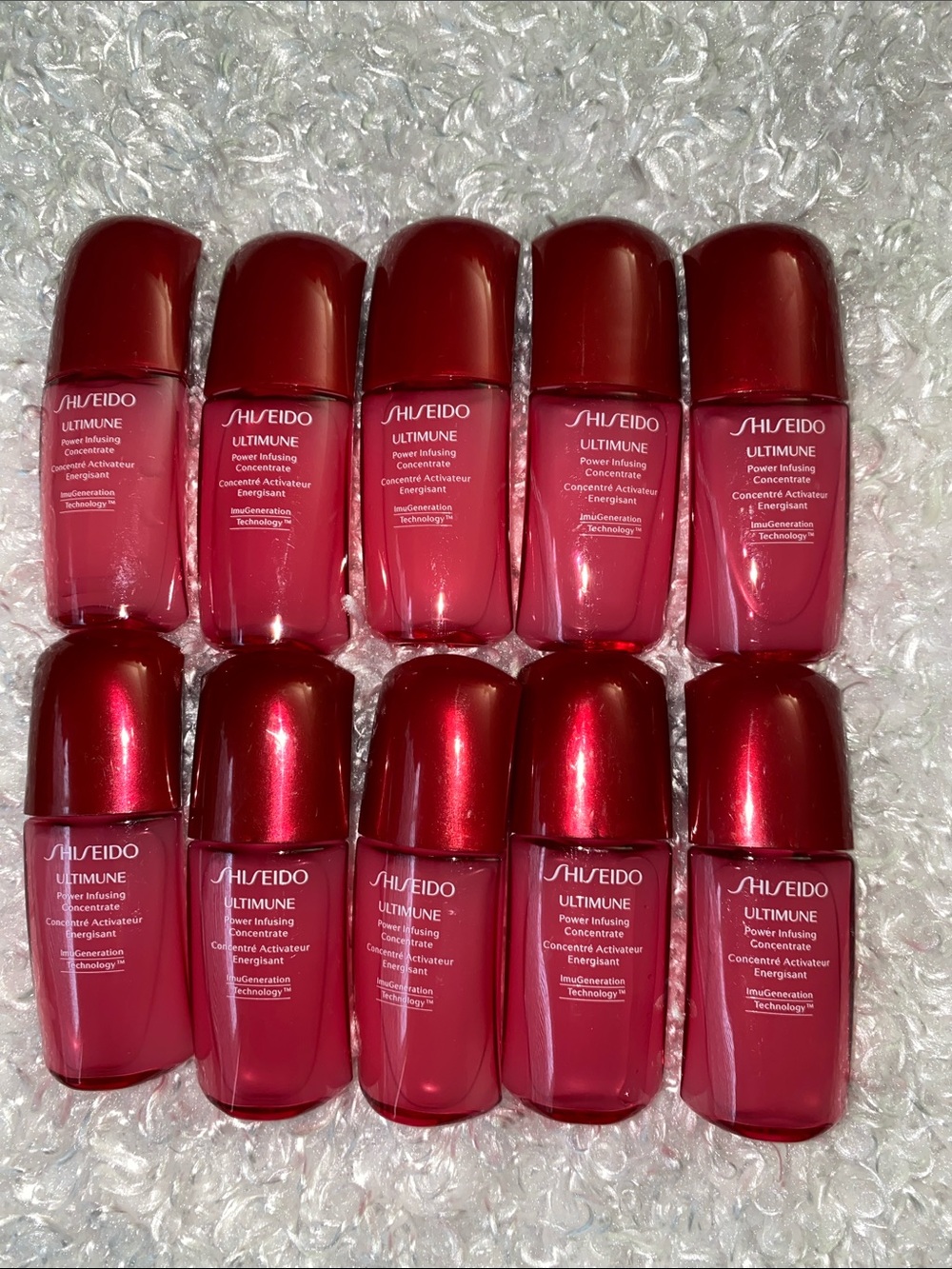 10 pcs Shiseido Ultimune Power Infusing Concentrate - Red Pink Gradient Set